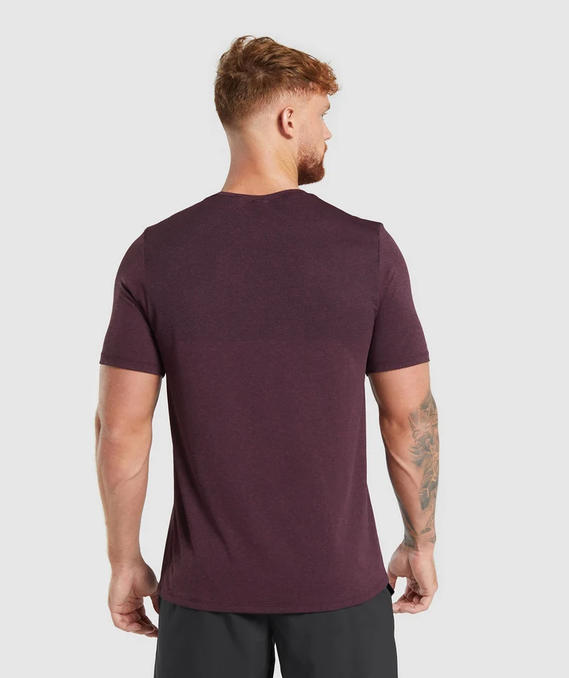 Gymshark Vital Seamless T-Shirt - Winter Burgundy/Black Marl