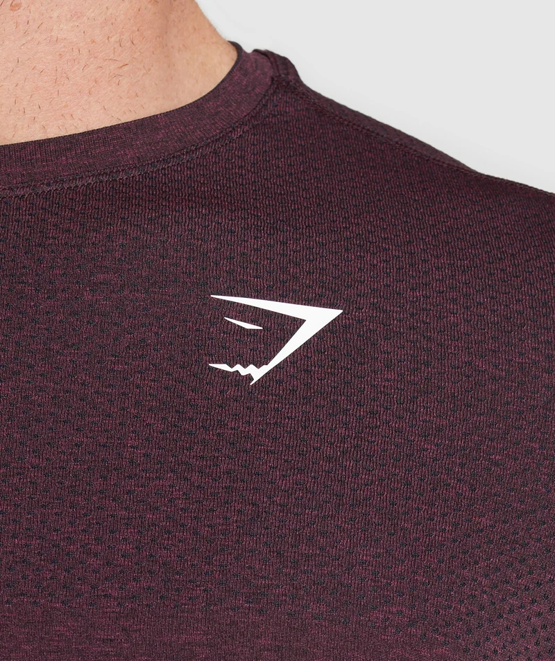 Gymshark Vital Seamless T-Shirt - Winter Burgundy/Black Marl