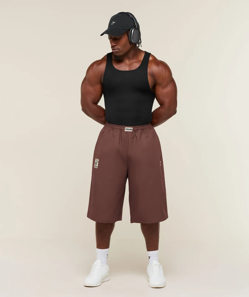 Gymshark Longline Pumper Shorts - Espresso Brown