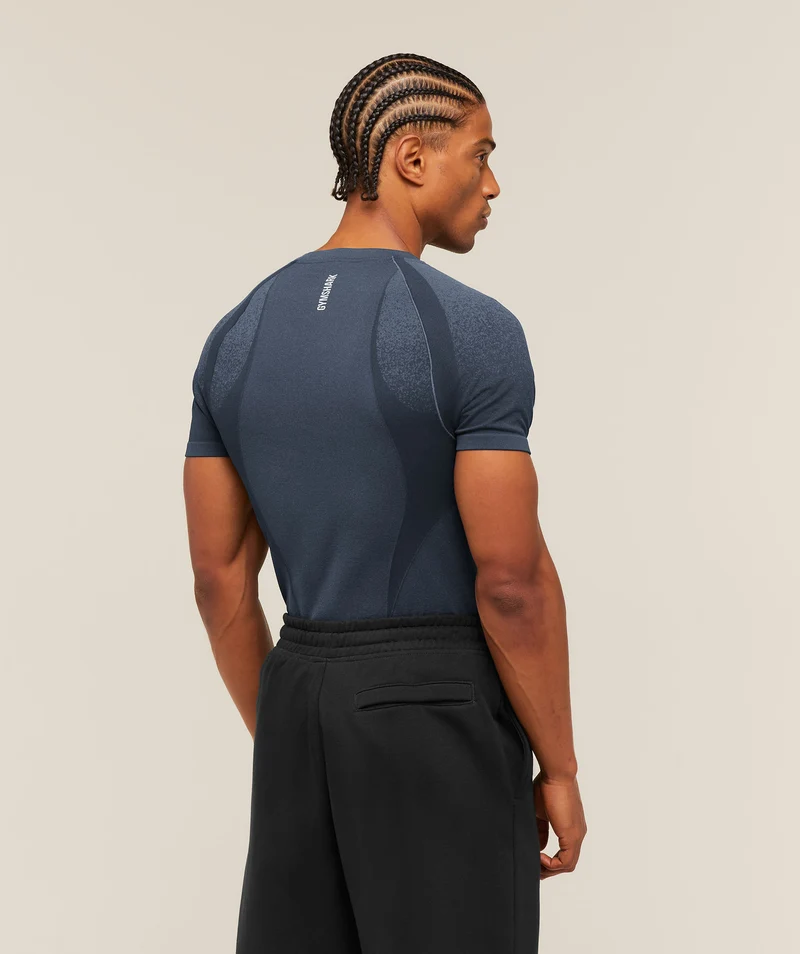 Gymshark Shadow Seamless T Shirt - Heavy Blue