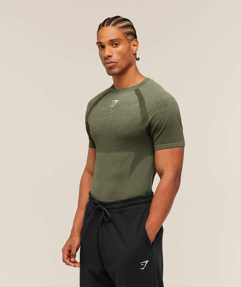 Gymshark Shadow Seamless T Shirt - Core Olive