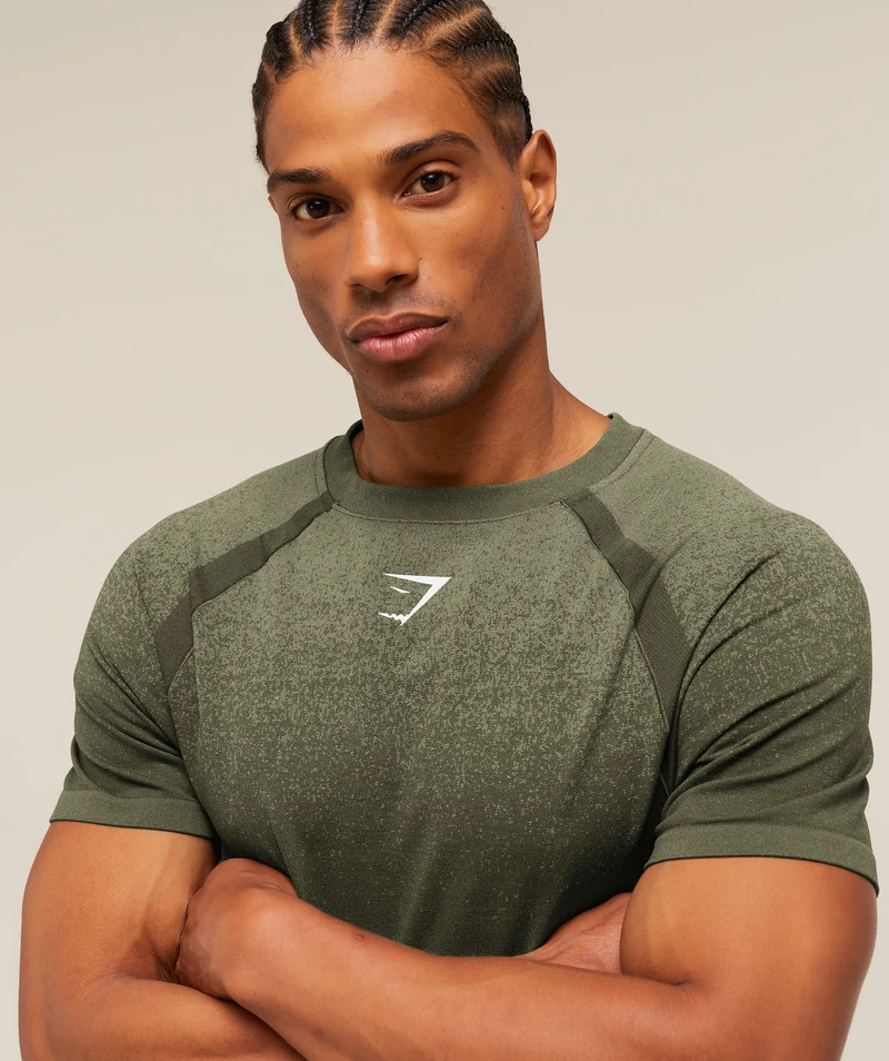 Gymshark Shadow Seamless T Shirt - Core Olive