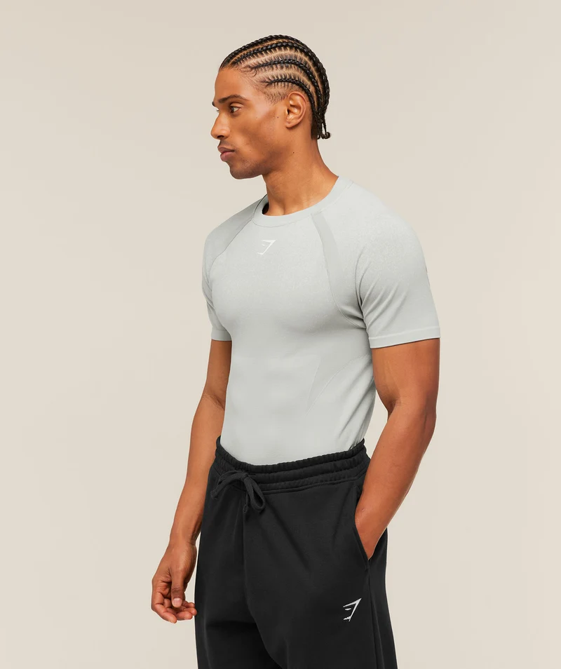 Gymshark Shadow Seamless T Shirt - Light Grey