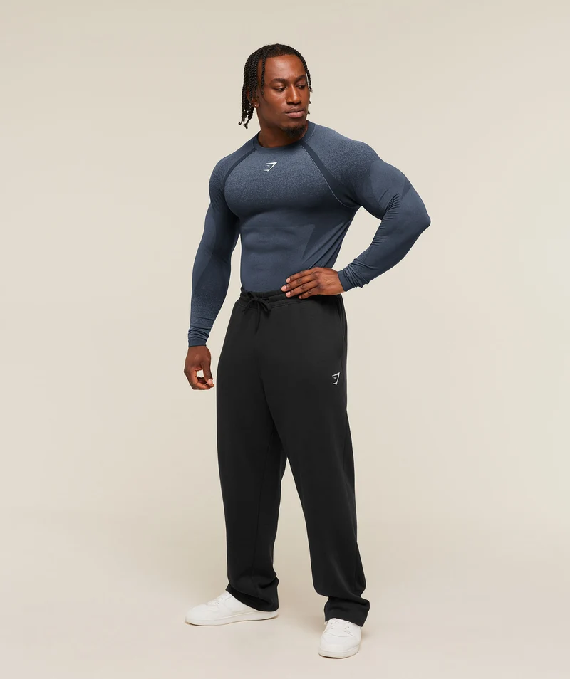 Gymshark Shadow Seamless Long Sleeve T-Shirt - Heavy Blue