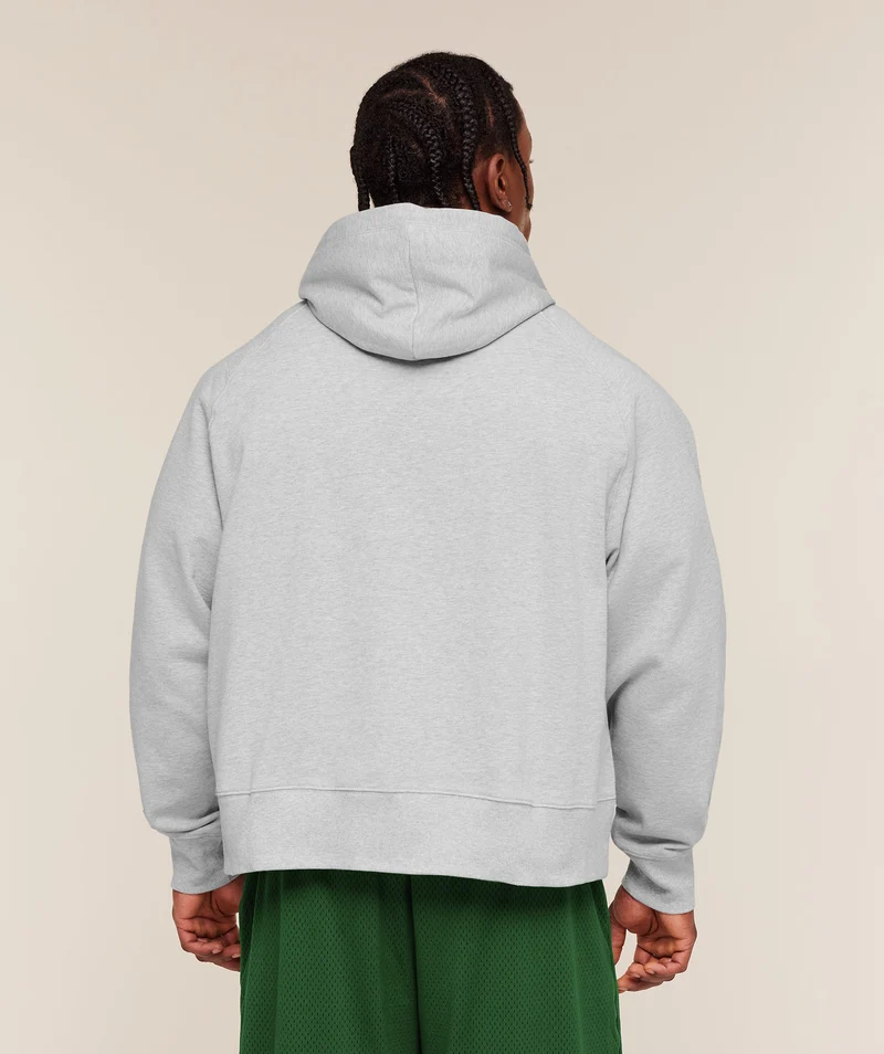 Gymshark Retro Collegiate Graphic Hoodie - Soft Grey Marl