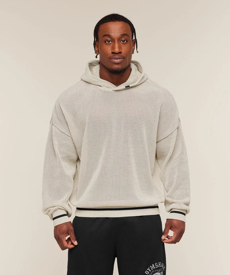 Gymshark Collective Crochet Style Hoodie - Tinted White