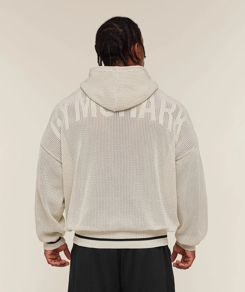 Gymshark Collective Crochet Style Hoodie - Tinted White