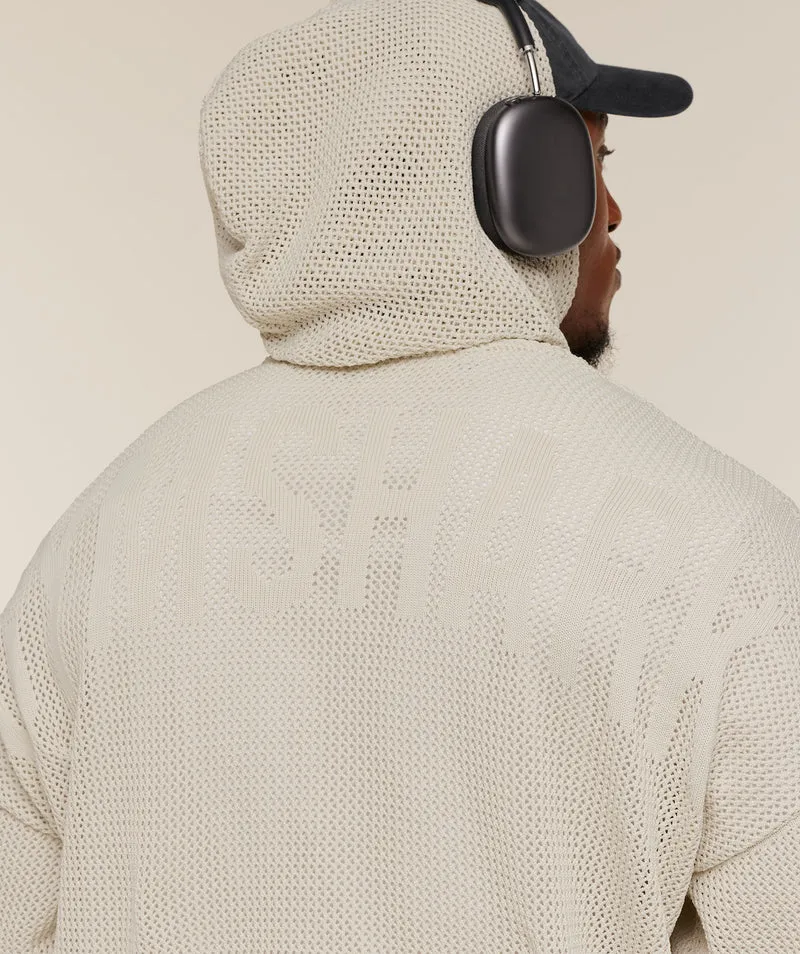 Gymshark Collective Crochet Style Hoodie - Tinted White