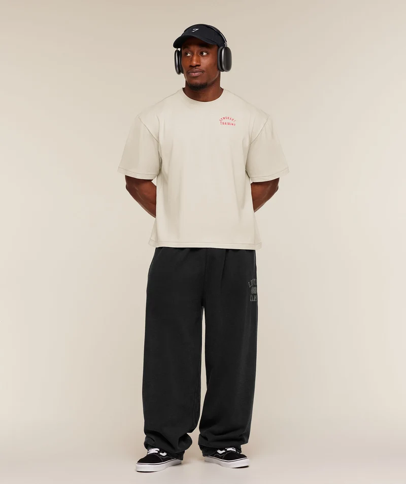 Gymshark Retro Collegiate T-Shirt - Tinted White