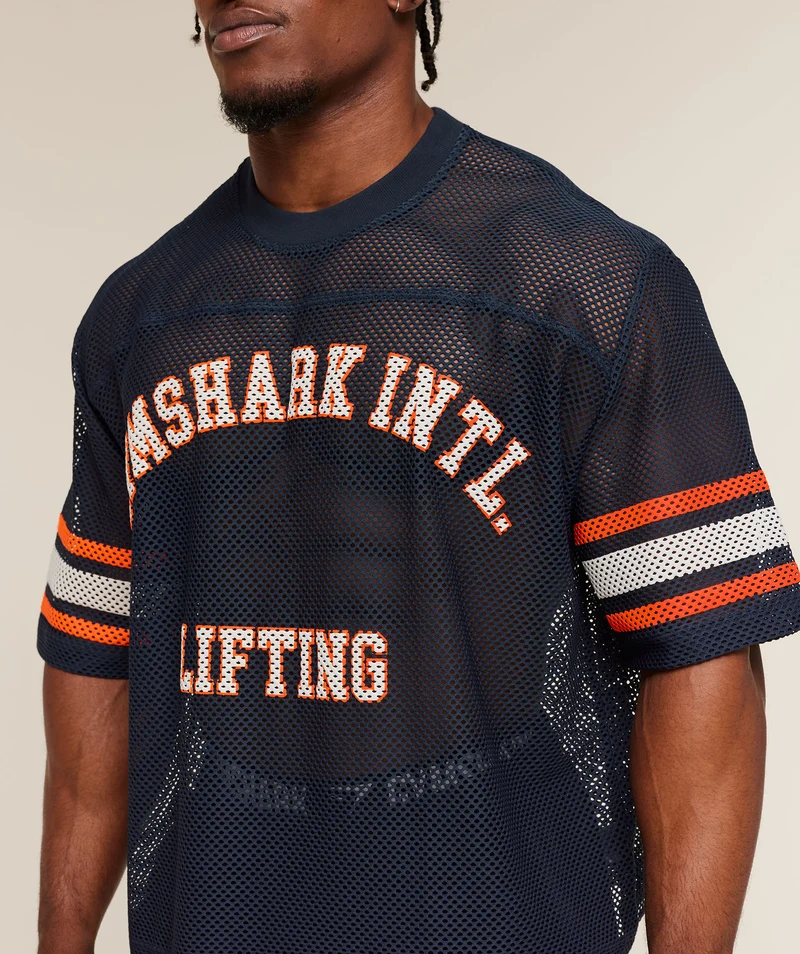 Gymshark Collective Mesh Contrast Jersey - Heavy Blue