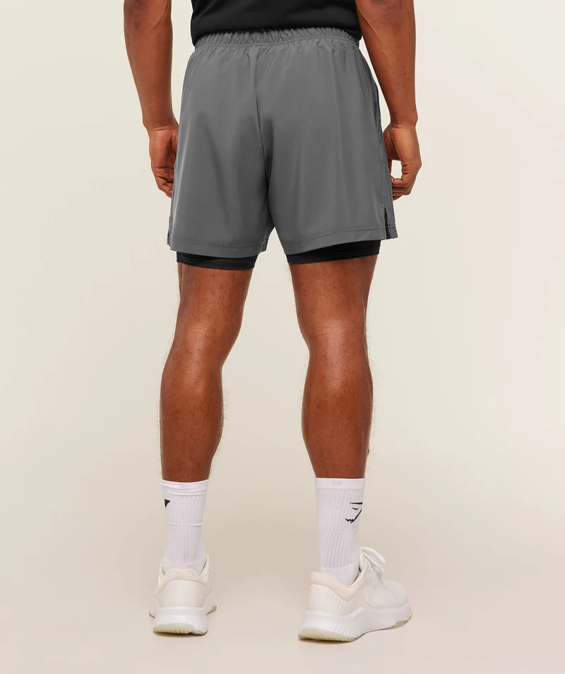 Gymshark Sport 5" 2-in-1 Shorts - Dark Grey/Black