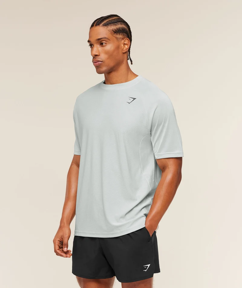 Gymshark Weekend T-Shirt - Light Grey/White