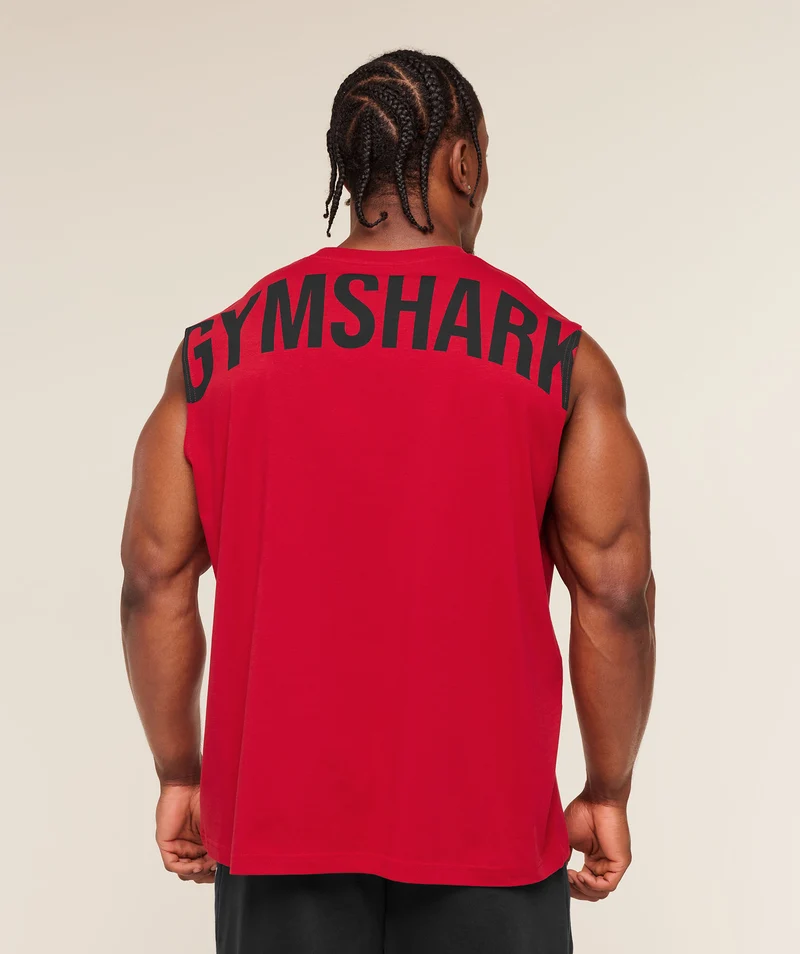Gymshark Power Cut Off Tank - Conditioning Red