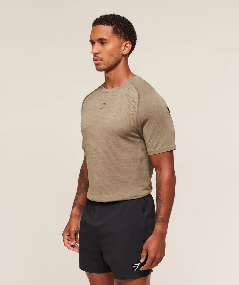 Gymshark Versatile Seamless T-Shirt - Cement Brown/Camo Brown