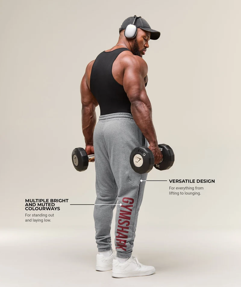 Gymshark Power Wordmark Joggers - Charcoal Core Marl