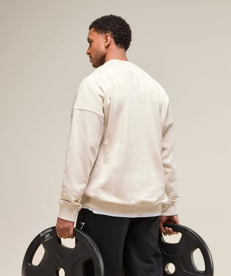 Gymshark Power Crew - Oat White