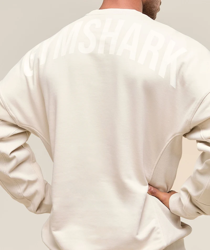 Gymshark Power Crew - Oat White
