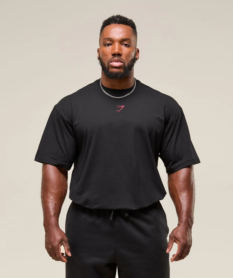 Gymshark Power T-Shirt - Black/Conditioning Red