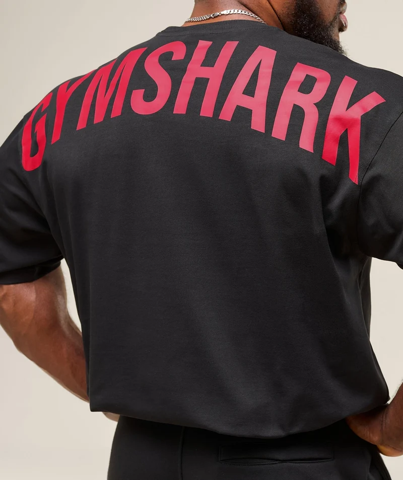 Gymshark Power T-Shirt - Black/Conditioning Red