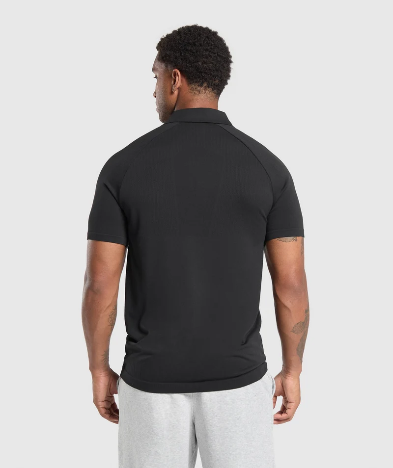 Gymshark Seamless Polo Shirt - Black
