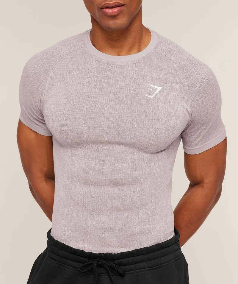 Gymshark Geo Seamless Grid T-Shirt - Dawn Purple/Dusk Purple
