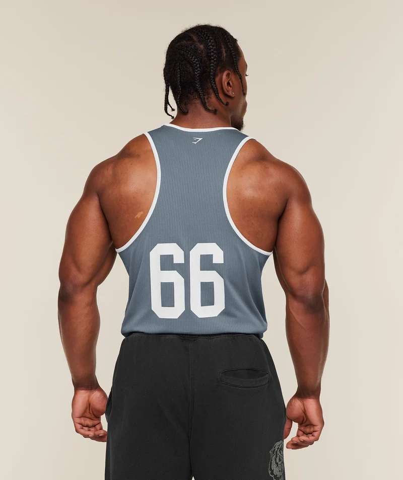 Gymshark Collegiate Tech Tank - Iron Blue