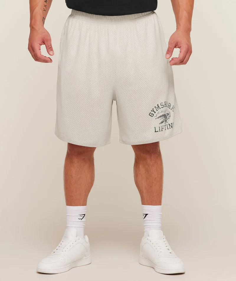 Gymshark Collective Mesh Shorts - Tinted White