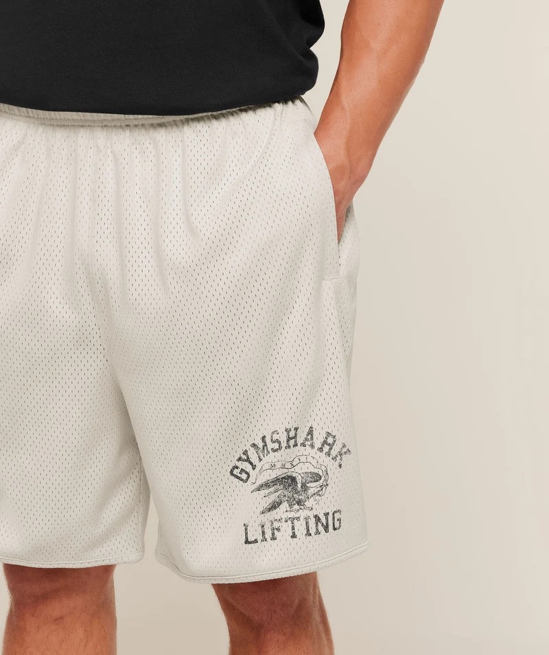 Gymshark Collective Mesh Shorts - Tinted White