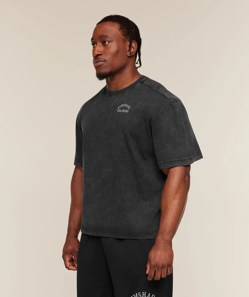 Gymshark Retro Collegiate T-Shirt - Black
