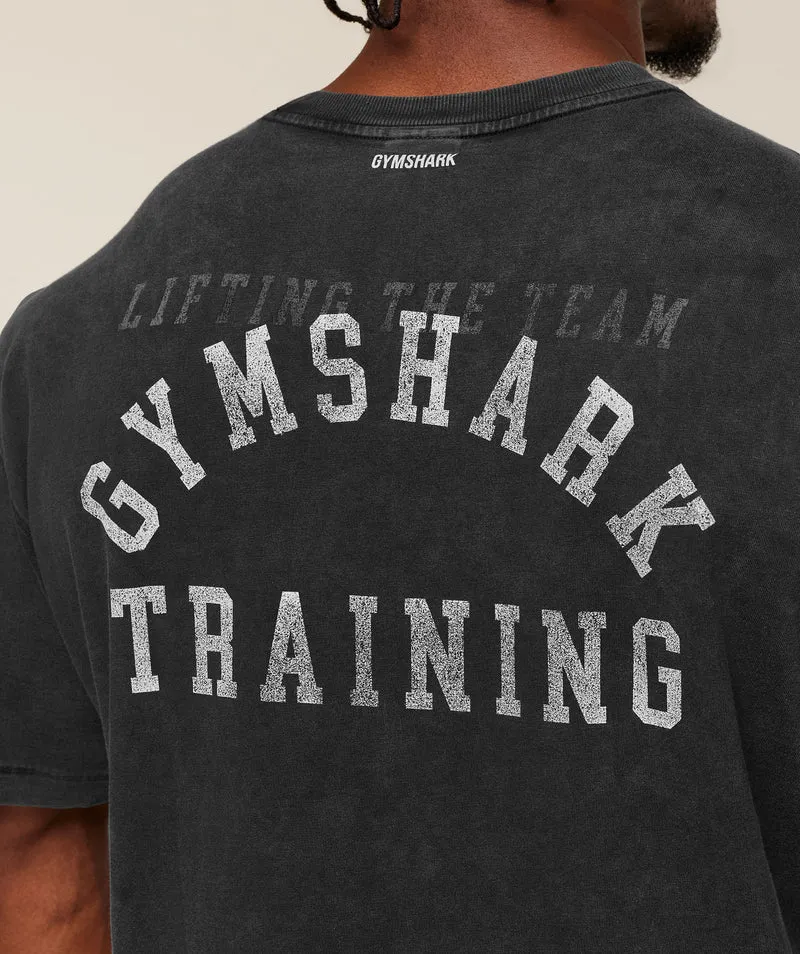 Gymshark Retro Collegiate T-Shirt - Black