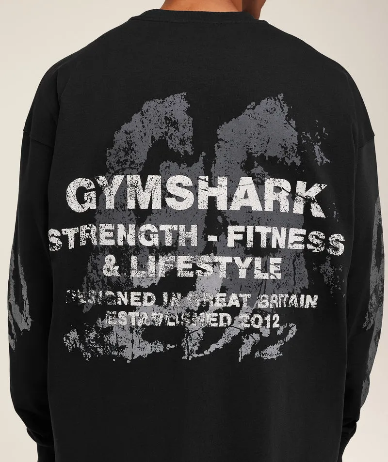 Gymshark Strength Fitness & Lifestyle Long Sleeve T-Shirt - Black