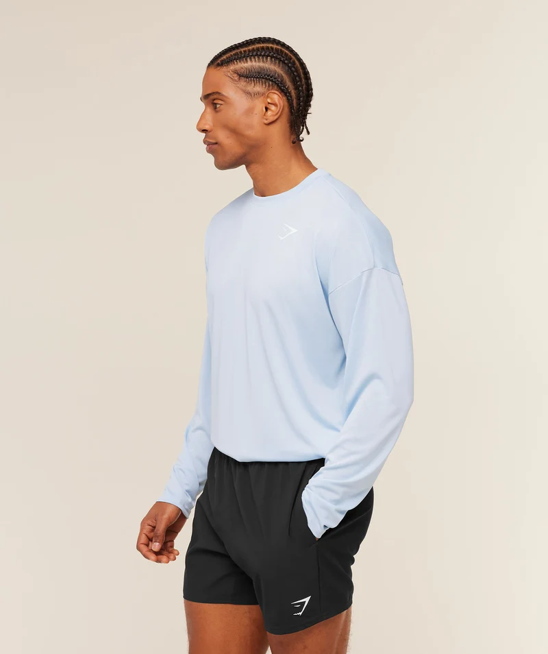 Gymshark Arrival Oversized Long Sleeve T-Shirt - Chilled Blue
