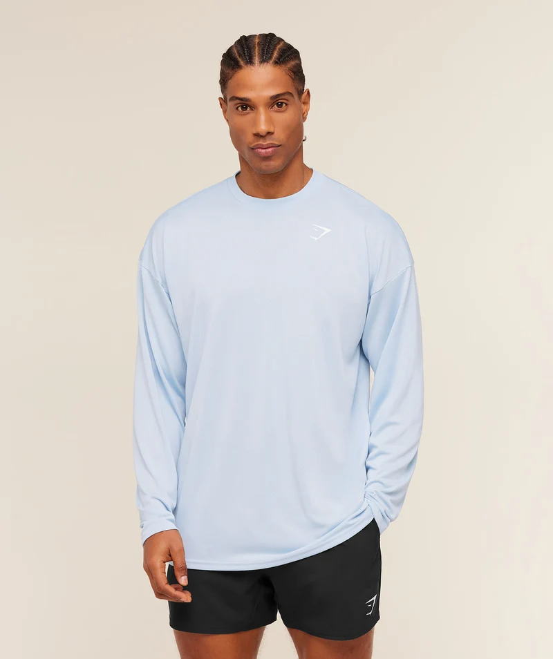 Gymshark Arrival Oversized Long Sleeve T-Shirt - Chilled Blue