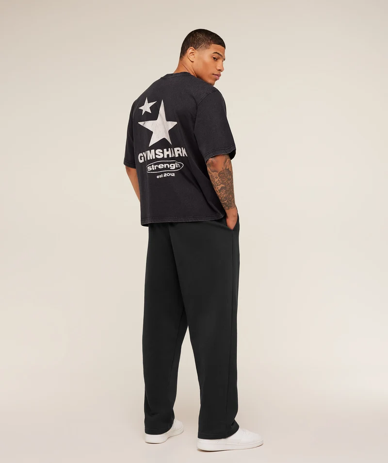Gymshark Strength Stars Washed Graphic T-Shirt - Black
