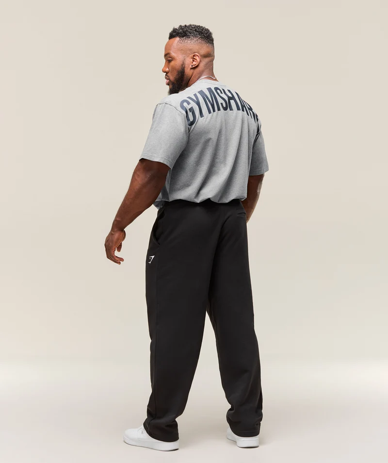 Gymshark Power T-Shirt - Charcoal Core Marl/Heavy Blue