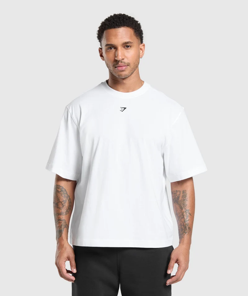 Gymshark Rest Day Essentials Boxy T-Shirt - White