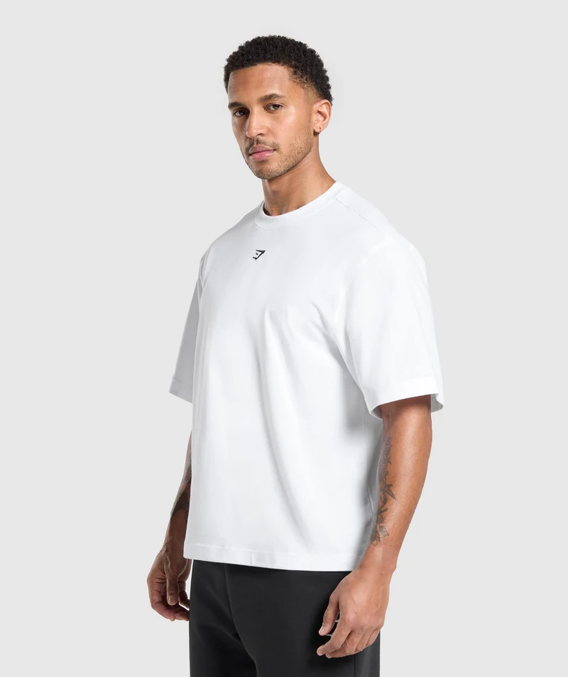 Gymshark Rest Day Essentials Boxy T-Shirt - White