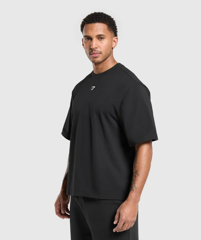 Gymshark Rest Day Essentials Boxy T-Shirt - Black