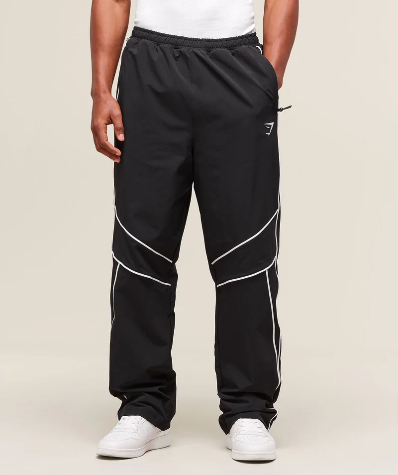 Gymshark Retro Crinkle Track Pants - Black