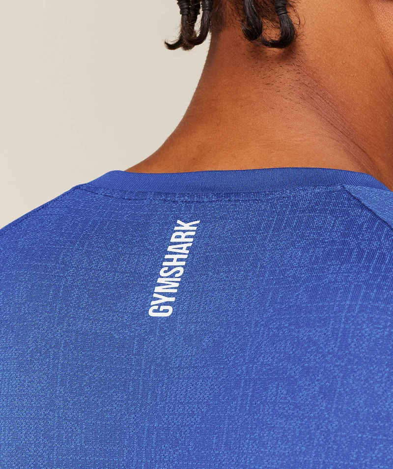 Gymshark Geo Seamless Grid T-Shirt - Force Blue/Steady Purple