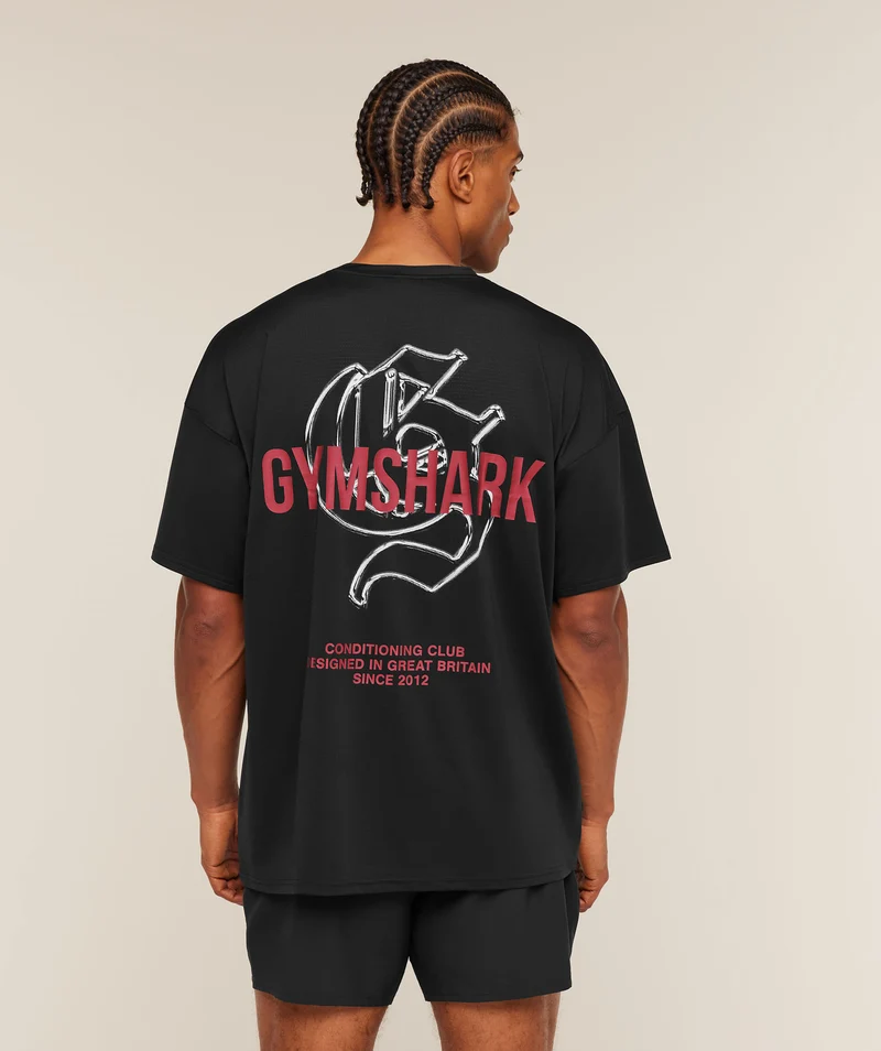 Gymshark Chrome Graphic T-Shirt - Black