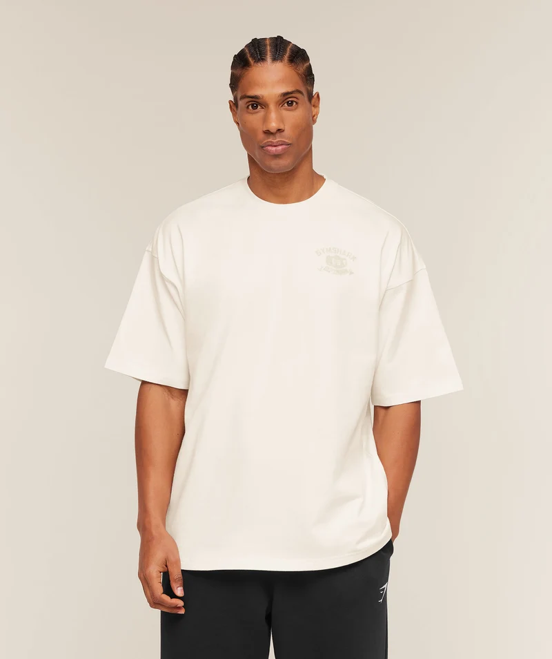 Gymshark Shield Graphic T-Shirt - Soft White