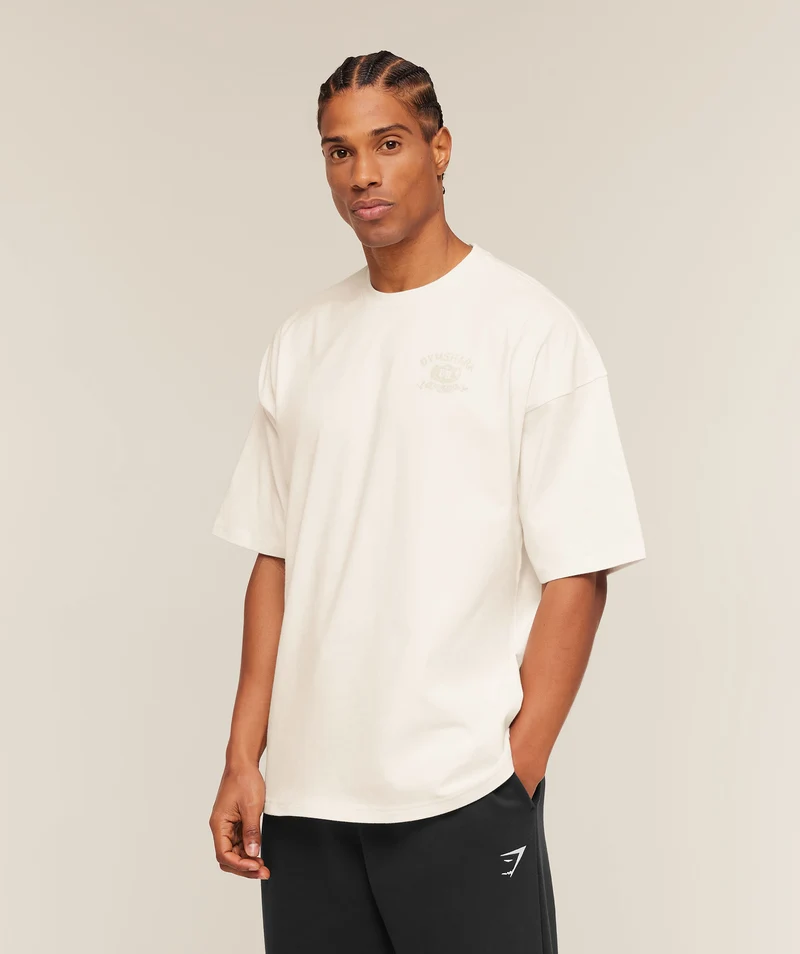 Gymshark Shield Graphic T-Shirt - Soft White