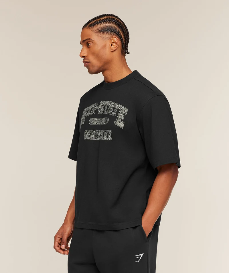 Gymshark Ath-State Graphic T-Shirt - Black
