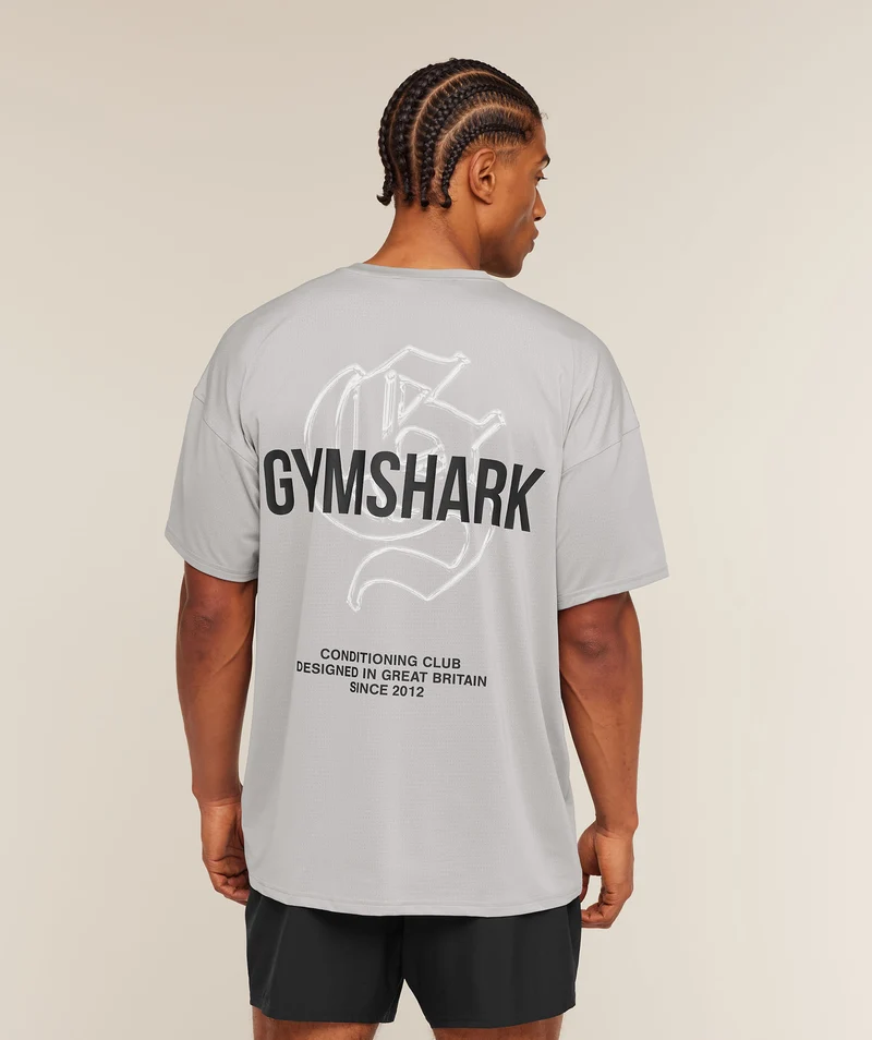 Gymshark Chrome Graphic T-Shirt - Stratus Grey