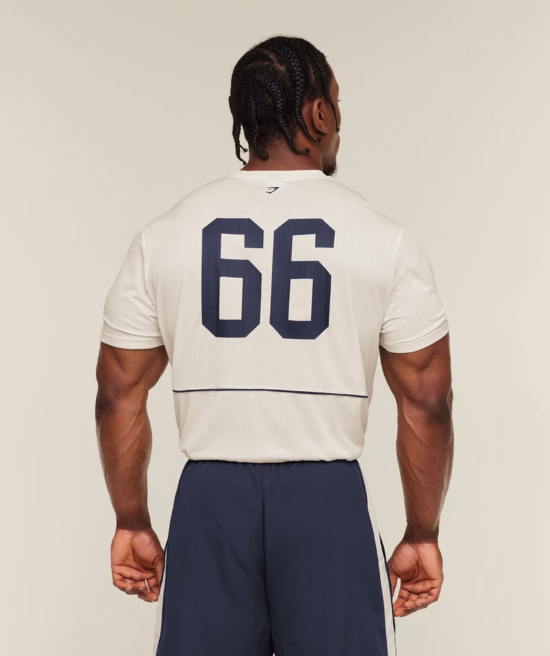 Gymshark Collegiate Tech T-Shirt - Soft White