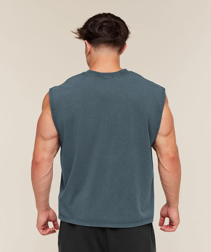 Gymshark Vintage Legacy Tank - Stealth Blue
