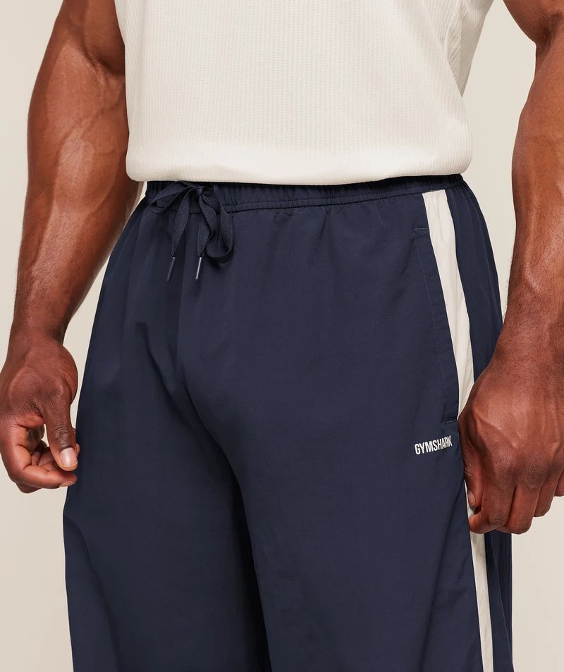 Gymshark Retro Collegiate Track Pants - Heavy Blue/Tinted White