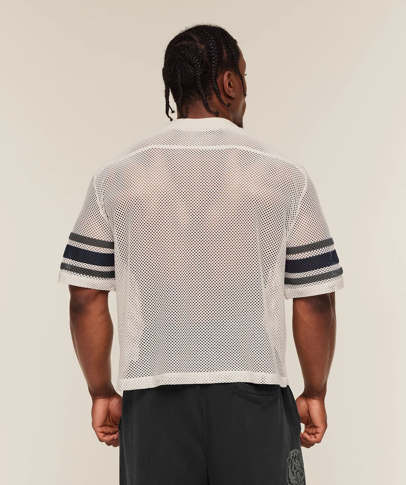 Gymshark Collective Mesh Contrast Jersey - Tinted White