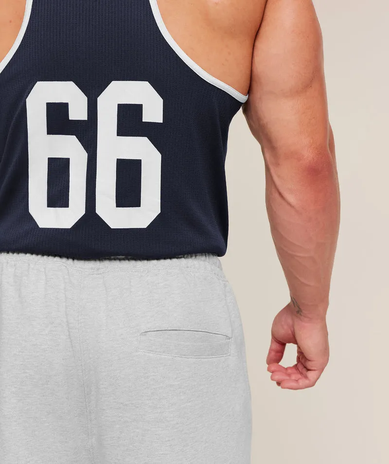 Gymshark Retro Collegiate Graphic Wide Leg Pants - Soft Grey Marl